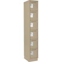 Petits casiers Clean Line, 6 niveaux, 12" x 18" x 76", Acier, Beige, Rivet (assembl&eacute;) Nuna Depot Inc.