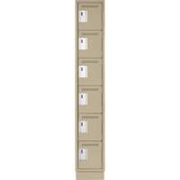 Petits casiers Clean Line, 6 niveaux, 12" x 18" x 76", Acier, Beige, Rivet (assembl&eacute;) Nuna Depot Inc.