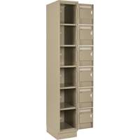 Petits casiers Clean Line, 6 niveaux, Bloc de 4, 48" x 18" x 76", Acier, Beige, Rivet (assembl&eacute;) Nuna Depot Inc.