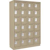 Petits casiers Clean Line, 6 niveaux, Bloc de 4, 48" x 18" x 76", Acier, Beige, Rivet (assembl&eacute;) Nuna Depot Inc.