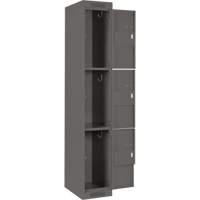 Casiers Clean Line, 3 niveaux, Bloc de 4, 48" x 18" x 72", Acier, Charbon, Rivet (assembl&eacute;) Nuna Depot Inc.