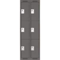Clean Line Lockers, 3 -tier, Bank of 2, 24" x 18" x 72", Steel, Charcoal, Rivet (Assembled) Nuna Depot Inc.