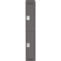 Clean Line Lockers, 2 -tier, 12" x 18" x 78", Steel, Charcoal, Rivet (Assembled) Nuna Depot Inc.