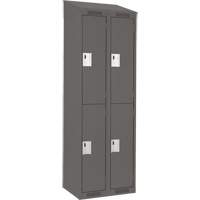 Clean Line Lockers, 2 -tier, Bank of 2, 24" x 18" x 78", Steel, Charcoal, Rivet (Assembled) Nuna Depot Inc.