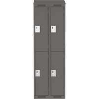 Clean Line Lockers, 2 -tier, Bank of 2, 24" x 18" x 78", Steel, Charcoal, Rivet (Assembled) Nuna Depot Inc.