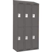 Clean Line Lockers, 2 -tier, Bank of 3, 36" x 18" x 78", Steel, Charcoal, Rivet (Assembled) Nuna Depot Inc.