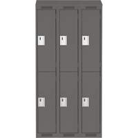 Clean Line Lockers, 2 -tier, Bank of 3, 36" x 18" x 78", Steel, Charcoal, Rivet (Assembled) Nuna Depot Inc.