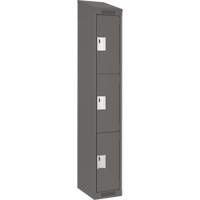 Clean Line Lockers, 3 -tier, 12" x 18" x 78", Steel, Charcoal, Rivet (Assembled) Nuna Depot Inc.