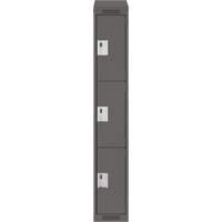 Clean Line Lockers, 3 -tier, 12" x 18" x 78", Steel, Charcoal, Rivet (Assembled) Nuna Depot Inc.
