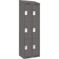 Clean Line Lockers, 3 -tier, Bank of 2, 24" x 18" x 78", Steel, Charcoal, Rivet (Assembled) Nuna Depot Inc.