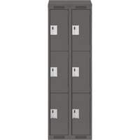 Clean Line Lockers, 3 -tier, Bank of 2, 24" x 18" x 78", Steel, Charcoal, Rivet (Assembled) Nuna Depot Inc.