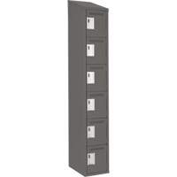 Clean Line Lockerette, 6 -tier, 12" x 18" x 78", Steel, Charcoal, Rivet (Assembled) Nuna Depot Inc.