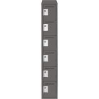 Clean Line Lockerette, 6 -tier, 12" x 18" x 78", Steel, Charcoal, Rivet (Assembled) Nuna Depot Inc.