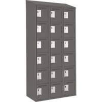 Clean Line Lockerette, 6 -tier, Bank of 3, 36" x 18" x 78", Steel, Charcoal, Rivet (Assembled) Nuna Depot Inc.