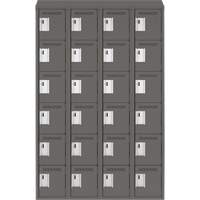 Clean Line Lockerette, 6 -tier, Bank of 4, 48" x 18" x 78", Steel, Charcoal, Rivet (Assembled) Nuna Depot Inc.