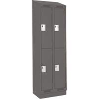 Clean Line Lockers, 2 -tier, Bank of 2, 24" x 18" x 82", Steel, Charcoal, Rivet (Assembled) Nuna Depot Inc.