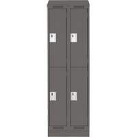Clean Line Lockers, 2 -tier, Bank of 2, 24" x 18" x 82", Steel, Charcoal, Rivet (Assembled) Nuna Depot Inc.