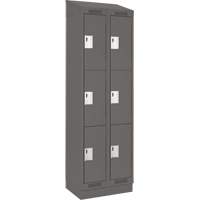 Clean Line Lockers, 3 -tier, Bank of 2, 24" x 18" x 82", Steel, Charcoal, Rivet (Assembled) Nuna Depot Inc.