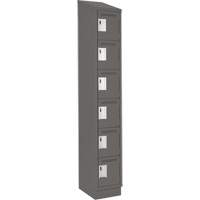 Clean Line Lockerette, 6 -tier, 12" x 18" x 82", Steel, Charcoal, Rivet (Assembled) Nuna Depot Inc.