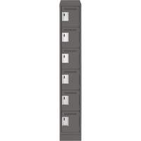 Clean Line Lockerette, 6 -tier, 12" x 18" x 82", Steel, Charcoal, Rivet (Assembled) Nuna Depot Inc.