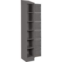 Clean Line Lockerette, 6 -tier, Bank of 4, 48" x 18" x 82", Steel, Charcoal, Rivet (Assembled) Nuna Depot Inc.