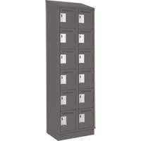 Clean Line Lockerette, 6 -tier, Bank of 2, 24" x 18" x 82", Steel, Charcoal, Rivet (Assembled) Nuna Depot Inc.