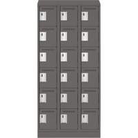Clean Line Lockerette, 6 -tier, Bank of 3, 36" x 18" x 82", Steel, Charcoal, Rivet (Assembled) Nuna Depot Inc.