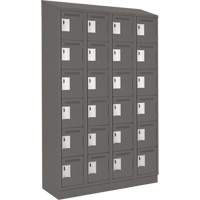 Clean Line Lockerette, 6 -tier, Bank of 4, 48" x 18" x 82", Steel, Charcoal, Rivet (Assembled) Nuna Depot Inc.