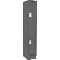 Clean Line Lockers, 2 -tier, 12" x 18" x 76", Steel, Charcoal, Rivet (Assembled) Nuna Depot Inc.