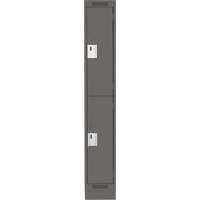 Clean Line Lockers, 2 -tier, 12" x 18" x 76", Steel, Charcoal, Rivet (Assembled) Nuna Depot Inc.