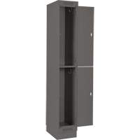 Casiers Clean Line, 2 niveaux, Bloc de 4, 48" x 18" x 76", Acier, Charbon, Rivet (assembl&eacute;) Nuna Depot Inc.