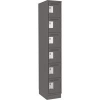 Clean Line Lockerette, 6 -tier, 12" x 18" x 76", Steel, Charcoal, Rivet (Assembled) Nuna Depot Inc.