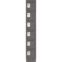 Clean Line Lockerette, 6 -tier, 12" x 18" x 76", Steel, Charcoal, Rivet (Assembled) Nuna Depot Inc.