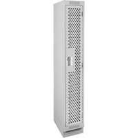 Clean Line Lockers, 12" x 18" x 76", Steel, Grey, Rivet (Assembled), Perforated Nuna Depot Inc.