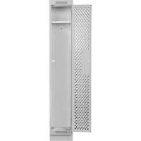 Clean Line Lockers, 12" x 18" x 76", Steel, Grey, Rivet (Assembled), Perforated Nuna Depot Inc.