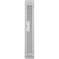 Clean Line Lockers, 12" x 18" x 82", Steel, Grey, Rivet (Assembled), Perforated Nuna Depot Inc.