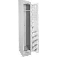 Clean Line Lockers, 12" x 18" x 82", Steel, Grey, Rivet (Assembled), Perforated Nuna Depot Inc.