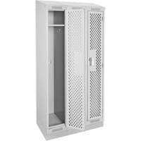 Clean Line Lockers, Bank of 3, 36" x 18" x 82", Steel, Grey, Rivet (Assembled), Perforated Nuna Depot Inc.