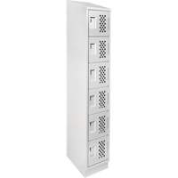 Assembled Lockerettes Clean Line Perforated Economy Lockers, 6 -tier, 18" x 72" x 12", Steel Nuna Depot Inc.