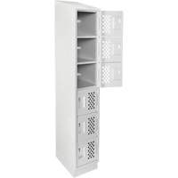 Assembled Lockerettes Clean Line Perforated Economy Lockers, 6 -tier, 18" x 72" x 12", Steel Nuna Depot Inc.