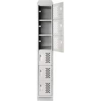 Assembled Lockerettes Clean Line Perforated Economy Lockers, 6 -tier, 18" x 72" x 12", Steel Nuna Depot Inc.