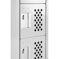 Assembled Clean Line Perforated Economy Lockers, 6 -tier, Bank of 4, 18" x 72" x 12", Steel Nuna Depot Inc.