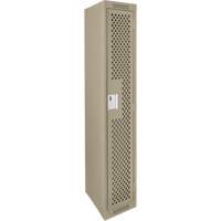 Clean Line Lockers, 12" x 15" x 72", Steel, Beige, Rivet (Assembled), Perforated Nuna Depot Inc.