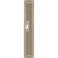 Clean Line Lockers, 12" x 15" x 72", Steel, Beige, Rivet (Assembled), Perforated Nuna Depot Inc.