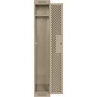 Clean Line Lockers, 12" x 15" x 72", Steel, Beige, Rivet (Assembled), Perforated Nuna Depot Inc.