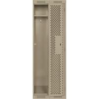 Clean Line Lockers, Bank of 2, 24" x 15" x 72", Steel, Beige, Rivet (Assembled), Perforated Nuna Depot Inc.