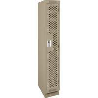 Clean Line Lockers, 12" x 12" x 76", Steel, Beige, Rivet (Assembled), Perforated Nuna Depot Inc.
