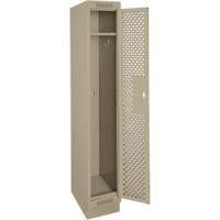 Clean Line Lockers, 12" x 12" x 76", Steel, Beige, Rivet (Assembled), Perforated Nuna Depot Inc.