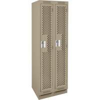 Clean Line Lockers, Bank of 2, 24" x 12" x 76", Steel, Beige, Rivet (Assembled), Perforated Nuna Depot Inc.