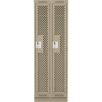 Clean Line Lockers, Bank of 2, 24" x 12" x 76", Steel, Beige, Rivet (Assembled), Perforated Nuna Depot Inc.